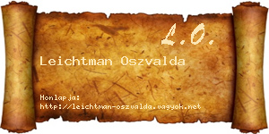 Leichtman Oszvalda névjegykártya